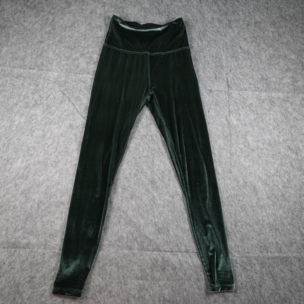 Beyond Yoga Leggings Women Small Green‎ Velvet High Waisted Stretch Athleisure